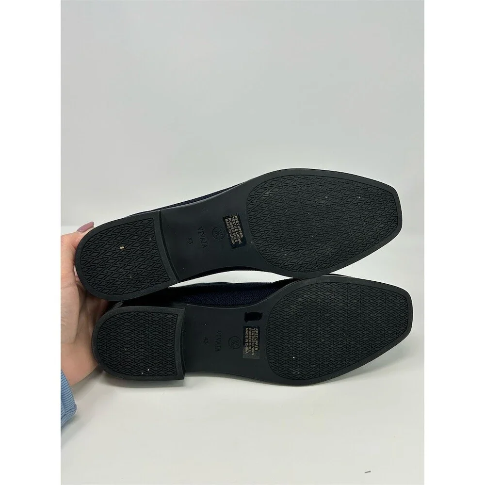 VIVAIA Ryan Pro Chelsea Ankle Boots Womens Navy Blue Square Toe Pull On Size 43
